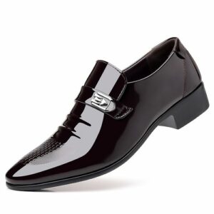 Mens Casual Comfortable Gentleman Business Formal Leather Shoes - Brown